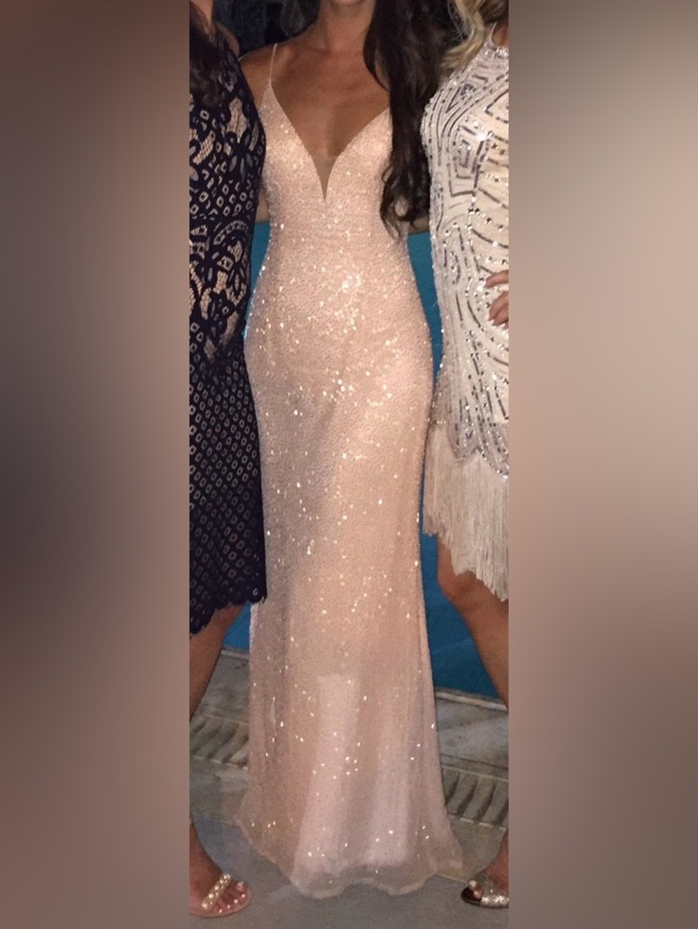 Sherri Hill Beaded pink Evening Gown